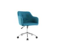 Miliboo - Sillón de escritorio diseño tejido azul petróleo BALTIK