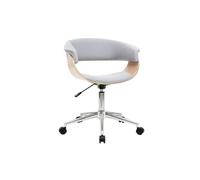 Miliboo Sillón de Escritorio Moderno Tejido Gris y Madera Clara OKTAV
