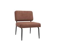 Sillón en tejido efecto terciopelo texturizado tierra quemada y metal negro VEDANA