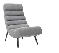 Miliboo Sillón efecto terciopelo gris y metal negro TAYLOR