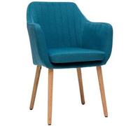 Miliboo Sillón escandinavo azul petróleo y patas roble ALEYNA