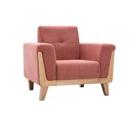 Miliboo - Sillón escandinavo, tejido de terracota y madera clara, fiordo