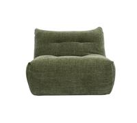 Sillón lounge en tela efecto terciopelo texturizado verde caqui BUMPY