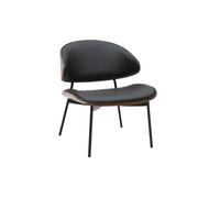 Miliboo Sillón Negro, Madera oscura y metal Negro FABULO