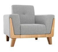Miliboo Sillón nórdico gris claro con patas de madera FJORD