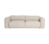 Miliboo Sofá cama 4 plazas con canapé de terciopelo chenilla beige CRUSH