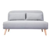 Miliboo Sofá cama convertible 2 plazas en tejido gris claro AMIKO