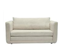 Miliboo Sofá cama de 2 plazas de terciopelo cotelé beige LEON