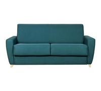 Miliboo Sofá cama nórdico azul petróleo con colchón de 18 cm GRAHAM