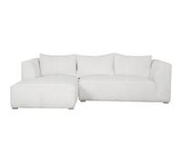 Miliboo Sofá chaise longue a la izquierda de diseño de pana color crudo 3-4 plazas - PANAM