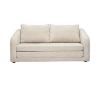 Miliboo Sofá Convertible de 2 plazas de Tela Efecto Terciopelo texturizado Beige MAHAUT