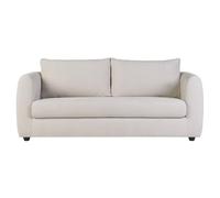 Miliboo - Sofá convertible de 3 plazas de tela efecto terciopelo beige Harlo
