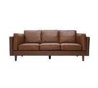 Miliboo Sofá cuero vintage 3 plazas marrón BRADLEY - cuero de búfalo