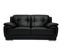 Miliboo Sofá de piel de búfalo de diseño 2 plazas negro TAMARA