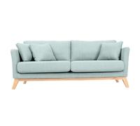 Miliboo - Sofá escandinavo 3 plazas Azul Claro Patas Madera Oslo