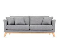 Sofá nórdico 3 plazas gris claro desenfundable patas madera OSLO