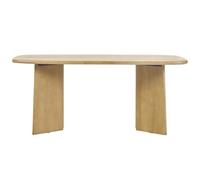 Miliboo SOTA - Mesa de comedor rectangular de madera maciza (180 cm), diseño de mango macizo