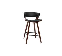 Miliboo Syrah - Taburete de bar, diseño negro y madera oscura, 65 cm, color negro