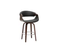 Miliboo - Taburete de bar (65 cm), color negro y madera oscura