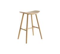 Miliboo Taburete de bar de diseño de madera ligera 65 cm DEMORY
