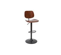 Miliboo Taburete de bar elevable nogal y metal Negro Tobias