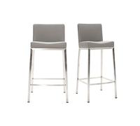 Miliboo - Taburete diseño 66cm gris lote de 2 EPSILON