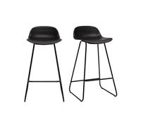 Miliboo - Taburetes de bar, diseño de color negro, 65 cm (lote de 2) Ella