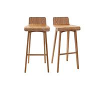 Miliboo - Taburetes de bar escandinavos de madera clara (75 cm, lote de 2) BALTIK