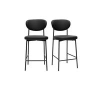 Miliboo - Taburetes de bar fijos, color negro (65 cm, lote de 2) BREKA