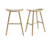 Miliboo - Taburetes de barra de madera clara (65 cm, lote de 2)
