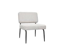 Miliboo VEDANA - Sillón de tela de chenilla, color beige y metal, color negro