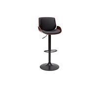 Miliboo Vesper - Taburete elevable, color negro y madera oscura