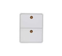 Zapatero 2 cajones blanco brillante y fresno KOPEN