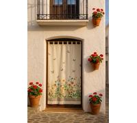 Milica Cortina Alpujarreña Jacquard Rústica 140x260 cm | Solo Cortina | Estilo Tradicional Español para Puerta y Ventana Exterior e Interior | Alta Resistencia y Fácil Instalación | Modelo Pradera