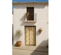 Milica Cortina Alpujarreña Jacquard Rústica 140x260 cm | Solo Cortina | Estilo Tradicional Español para Puerta y Ventana Exterior e Interior | Alta Resistencia y Fácil Instalación | Modelo Girasol