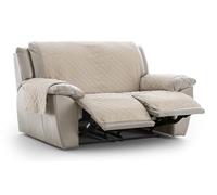 Milica Cubre sofá Relax Acolchado Reversible para 2 plazas con 2 Aperturas | Funda Protectora Lavable en Lavadora | Diseño Liso y Suave para Mascotas y niños | Fácil colocación Diaria | Color Marfil