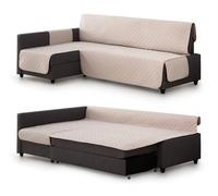 Milica Funda Acolchada Compatible con Sofa Cama Esquinero Friheten de IKEA | Protector Lavable y Elegante | Válido para Chaise Longue Izquierda o Derecha | Fabricado en España | Color: Beige