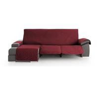 Milica Funda para Sofá Chaise Longue Relax Acolchada | Válida para Brazo Derecho o Izquierdo | Ajuste Asientos Reclinables | Lavable | Hecho en España | Tamaño 240 cm | Color Rojo