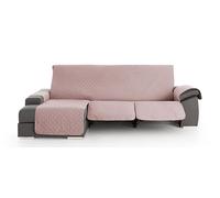 Milica Funda para Sofá Chaise Longue Relax Acolchada | Válida para Brazo Derecho o Izquierdo | Ajuste Asientos Reclinables | Lavable | Hecho en España | Tamaño 240 cm | Color Rosa