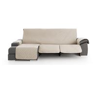 Milica Funda para Sofá Chaise Longue Relax Acolchada | Válida para Brazo Derecho o Izquierdo | Ajuste Asientos Reclinables | Lavable | Hecho en España | Tamaño 200 cm | Color Beige