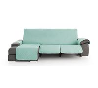 Milica Funda para Sofá Chaise Longue Relax Acolchada | Válida para Brazo Derecho o Izquierdo | Ajuste Asientos Reclinables | Lavable | Hecho en España | Tamaño 240 cm | Color Aguamarina