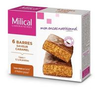 Milical Hiperproteica Barras Adelgazantes Sabor Caramelo 6 Unidades