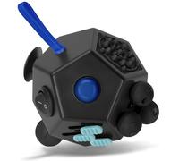 Milifox 12 Caras Fidget Cubo - Fidget Cubo de Juguete para Adultos y niños con TDAH, Add, Autismo, Antiestrés Ansiedad Alivio Original Infinity Toys(Negro Azul )