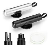 Milifox 2 en 1 Martillo Rompe Cristales Coche - Corta Cinturones Rompe Cristales,2 Pack Rompe Cristales y Cinturones,ArtíStico,PráCtico,Martillo Emergencia Coche Imprescindible para Cualquier VehíCulo