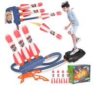 Milifox Cohete Aerodinámico - Nueva Versión Lanzador de Juguete con 4 Cohetes de Espuma, Juegos Jardin Juguete Cohete, Lanzacohetes Niños Regalos Cohete,Pie y Mano de Doble Uso Cohete al Aire Libre