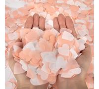 Milifox Confeti Boda,10000 Piezas 100g Confeti Biodegradable Boda,Adecuado para Bodas,Aniversarios,Decoraciones de CumpleañOs,Blanco y Rosa