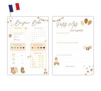 Milijou | 20 Tarjeta pronóstica Baby Shower Decor | Beige mixto niña o niño | Juego de pronóstico para gender reveal, Fiesta prenatal, Regalo para mujer embarazada, futura mamá