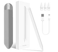 Milikilo Lápiz Capacitivo para iPad 2018-2025,Lápiz para i-Pad 9ª y 10ª Gen,Lápiz con Soporte para Lápices,Rechazo de Palma,Sensibilidad a la Inclinación,para iPads 6/7/8/9/10/11th 2025 (Blanco)