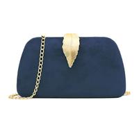 Milisente Bolsa de Cadena Mujer Elegante Clutch de Cadena Para Terciopelo con Bolso de Boda de Hebilla (Azul)