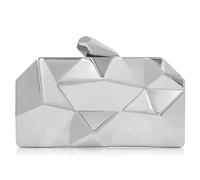 Milisente Bolso de mano de metal para mujer, bolso de noche para boda, fiesta, pequeño (plateado), Silver